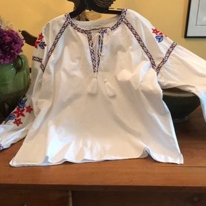 white cotton w embroidery